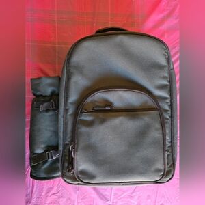 Picnic At Ascot Green Insulated Backpack For 4, Cutlery, Plates, Cheese Board